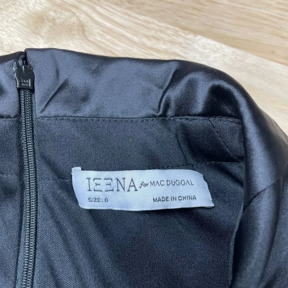 Mac Duggal NWOT Tuxedo Style A-Line Cocktail Blazer Dress Size 0 Black Plunge - Picture 5 of 8